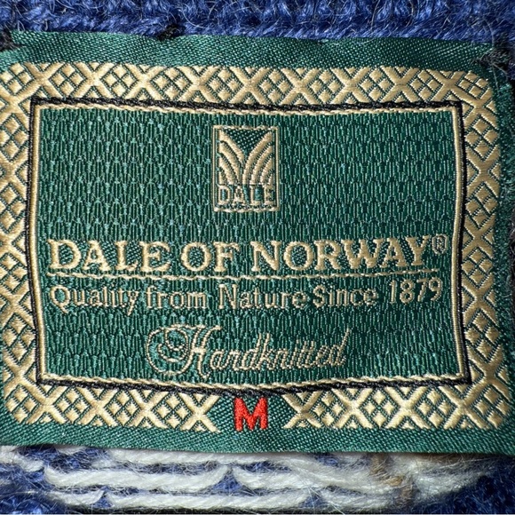 Vintage Dale Of Norway Sweater Cardigan Men’s M Blue Wool Norwegian Deer - Picture 3 of 7